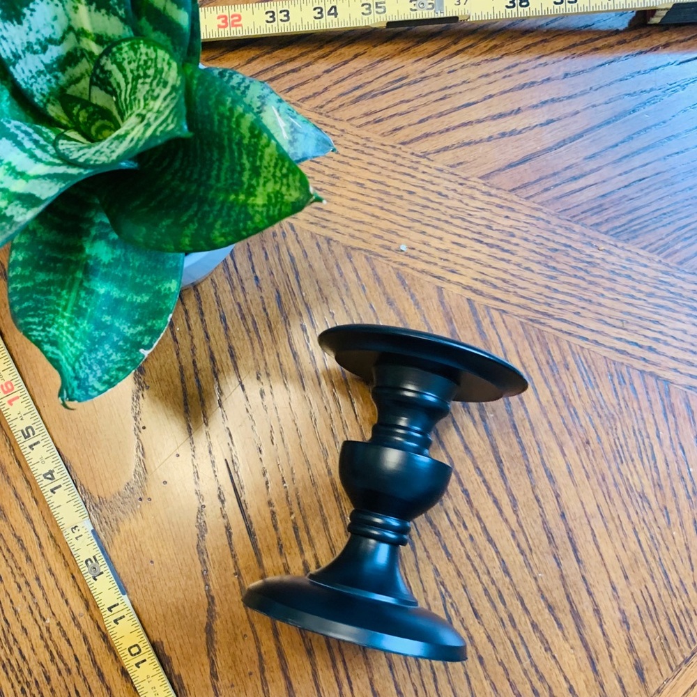 5” black candle holder